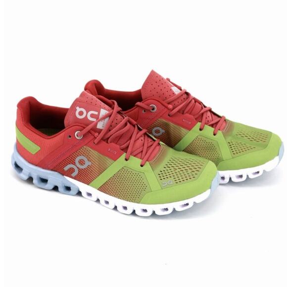 On Cloudflow Lightweight Performance Running Shoes Red Lime Womens Size 6 - Picture 1 of 12